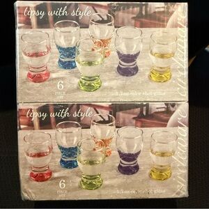 Circleware tipsy with style colorful Shot Glass Set, 2 sets of 6 each